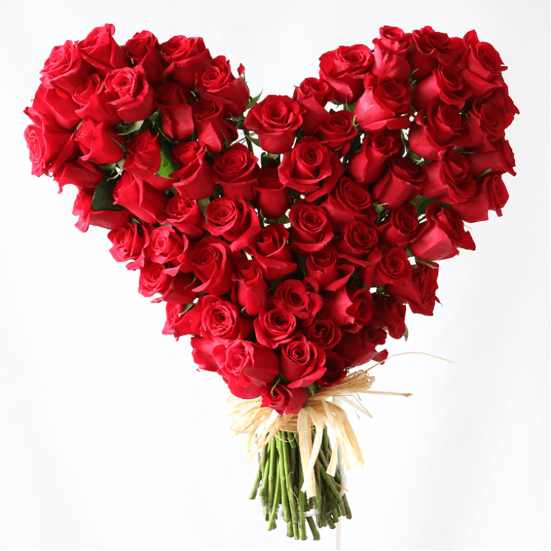 large heart shaped red boquet large heart bouquet made out of red roses