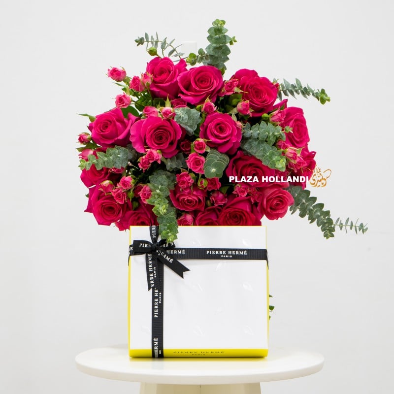 9 (3) flower bouquet with chocolate box