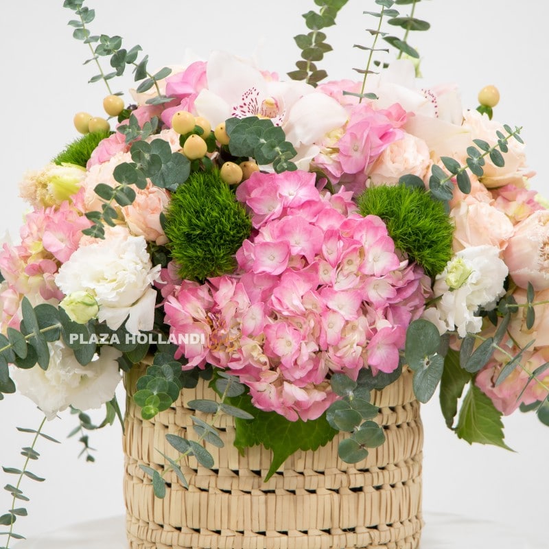 1.2 close up of pink and white flower arrangement