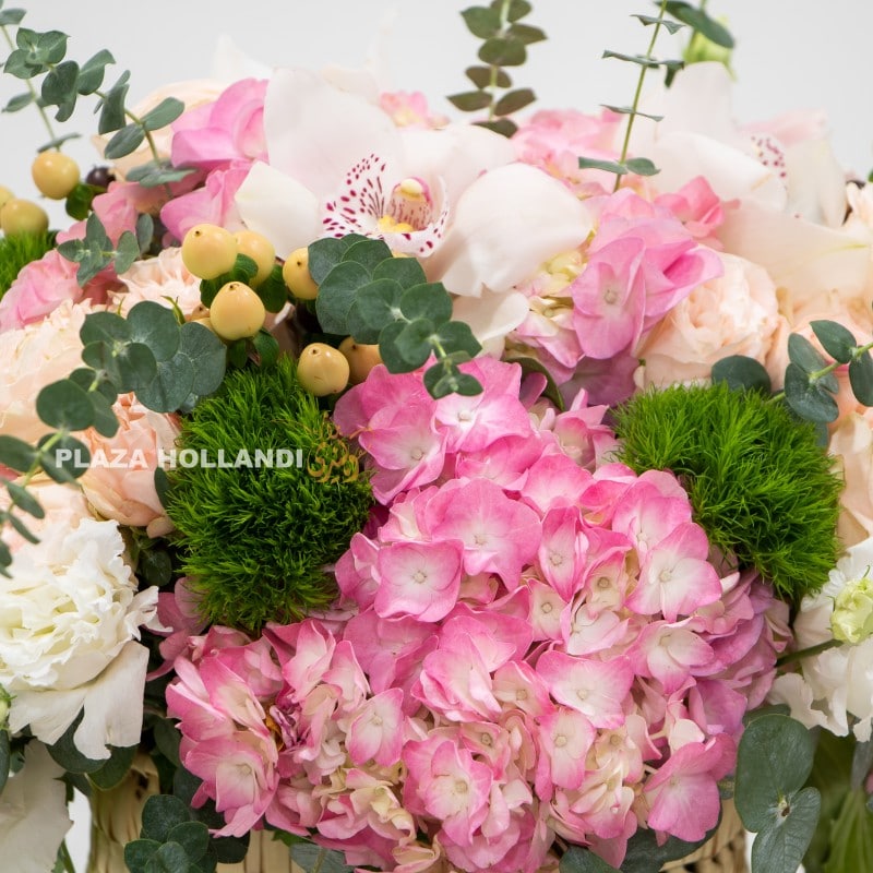 1.3 close up of hydrangea flowers and roses