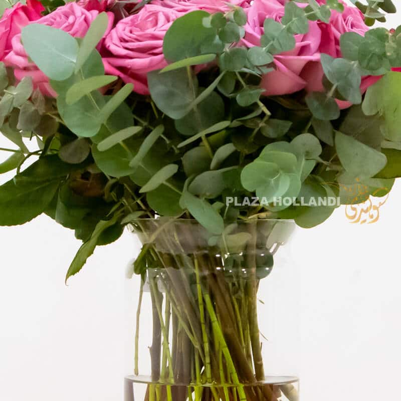 GV3 pink rose bouquet with eucalyptus