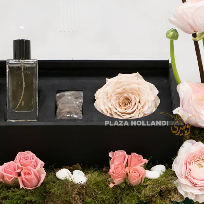 Close up of peach perfume pretty peach perfume and long lasting rose with oud