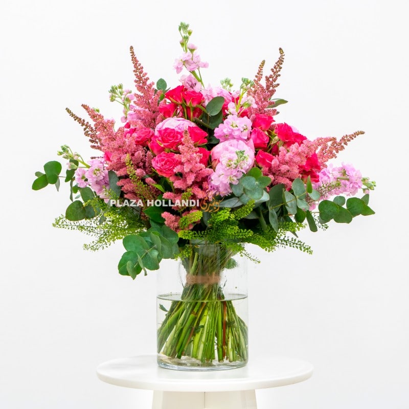 2 peony pink flower bouquet