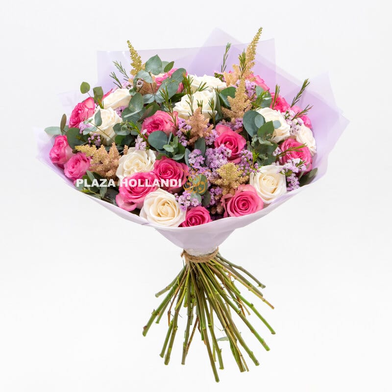2 mixed pink flower bouquet