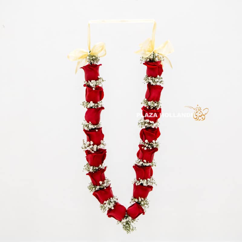 3 red and white graduation garland